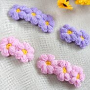 4 Lü Anne Kız Çocuk Bebek Örgü Toka Seti Pembe Lila Saç Çıtçıtlı Toka Bebek Toka Kız Çocuk Toka2