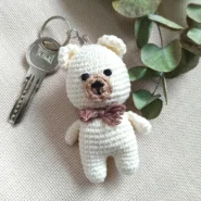 Amigurumi Organik Örgü Ayıcık Oyuncak Anahtarlık ve Çanta Aksesuarı1