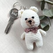 Amigurumi Organik Örgü Ayıcık Oyuncak Anahtarlık ve Çanta Aksesuarı4