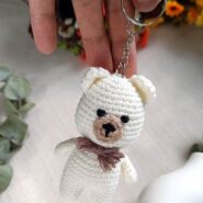 Amigurumi Organik Örgü Ayıcık Oyuncak Anahtarlık ve Çanta Aksesuarı6
