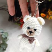 Amigurumi Organik Örgü Ayıcık Oyuncak Anahtarlık ve Çanta Aksesuarı8