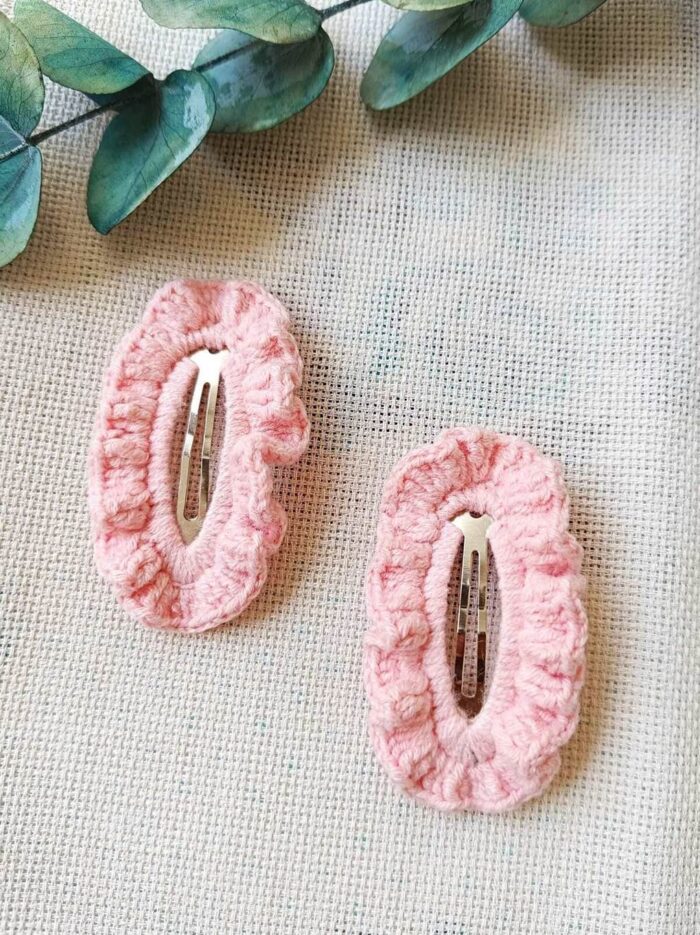 Kız Bebek Çocuk Saç Tokası - Çıtçıtlı El Örgüsü Toka Set 2 Li Saç Aksesuar Bebek Toka Kız Çocuk Toka4