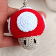 Mario Mantar Desenli Örgü Anahtarlık Amigurumi Anahtarlık ve Çanta Aksesuarı1
