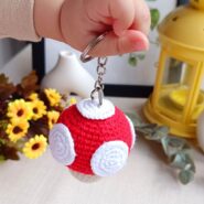 Mario Mantar Desenli Örgü Anahtarlık Amigurumi Anahtarlık ve Çanta Aksesuarı2
