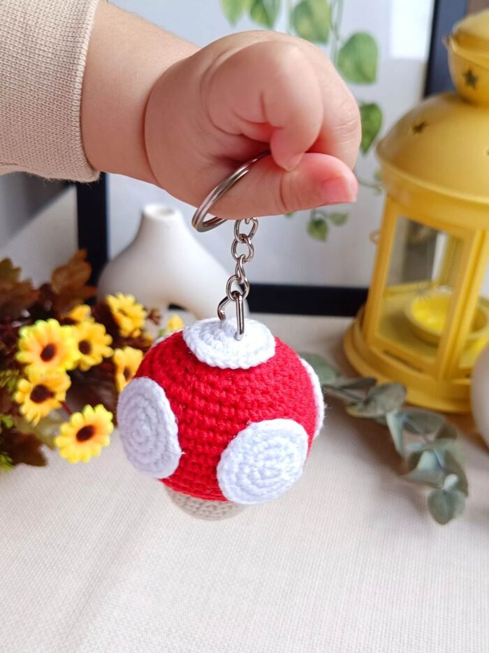 Mario Mantar Desenli Örgü Anahtarlık Amigurumi Anahtarlık ve Çanta Aksesuarı2