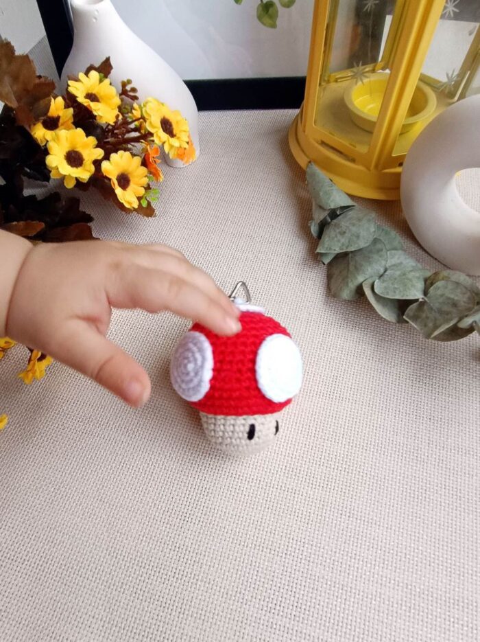 Mario Mantar Desenli Örgü Anahtarlık Amigurumi Anahtarlık ve Çanta Aksesuarı4