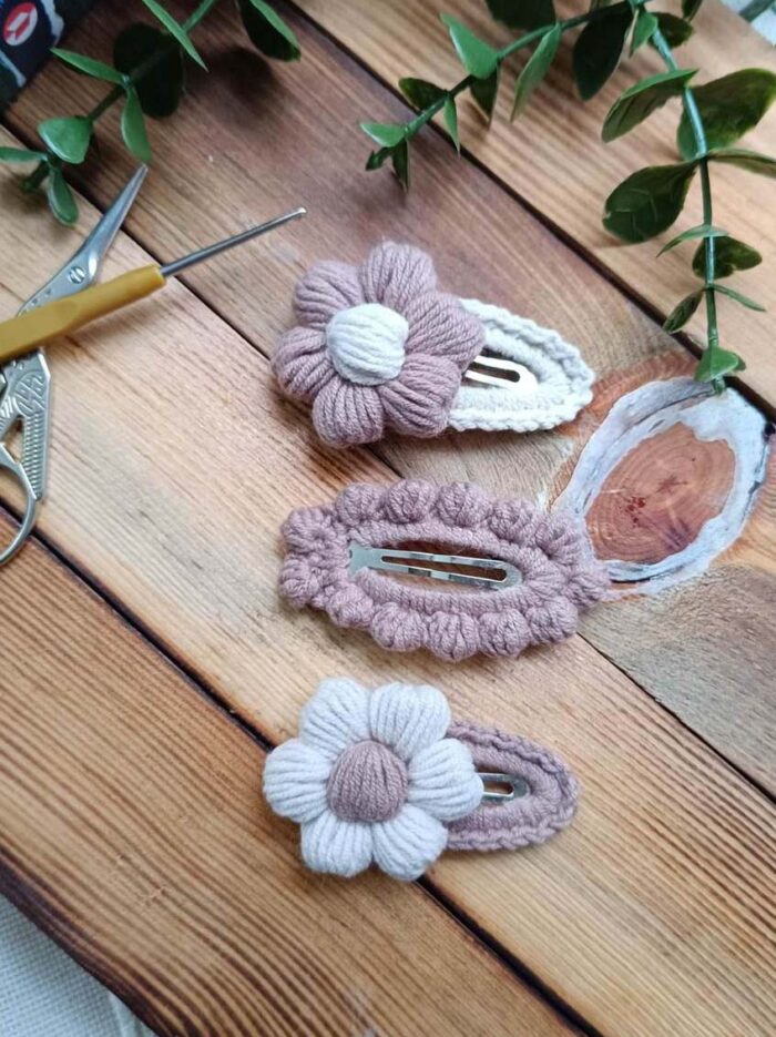 Soft Renklerde Kız Bebek Çocuk Saç Tokası Çıtçıtlı Toka 3 Lü Set Bebek Toka - Kız Çocuk Toka papatya11