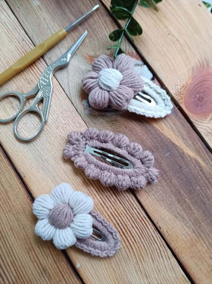 Soft Renklerde Kız Bebek Çocuk Saç Tokası Çıtçıtlı Toka 3 Lü Set Bebek Toka - Kız Çocuk Toka papatya15