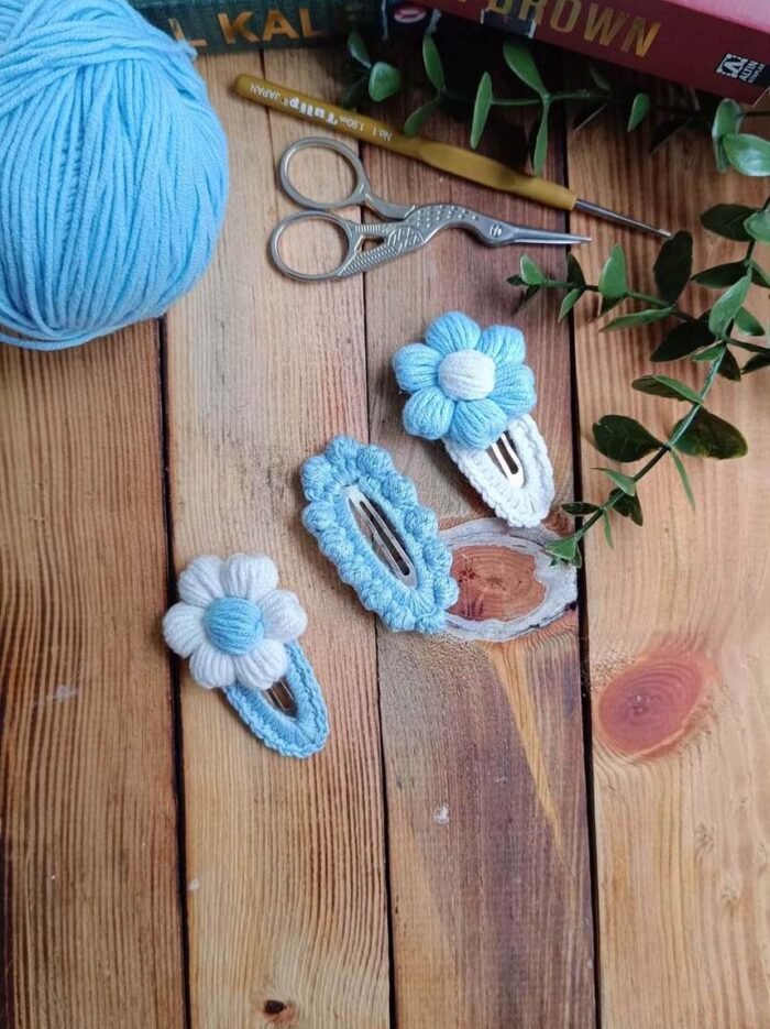 Soft Renklerde Kız Bebek Çocuk Saç Tokası Çıtçıtlı Toka 3 Lü Set Bebek Toka - Kız Çocuk Toka papatya2