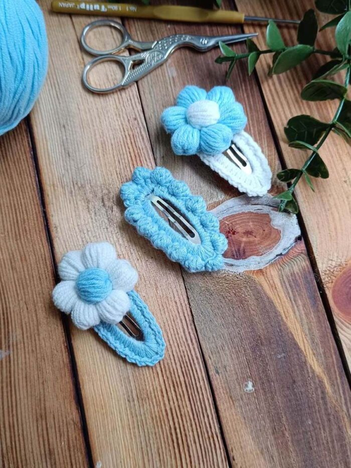 Soft Renklerde Kız Bebek Çocuk Saç Tokası Çıtçıtlı Toka 3 Lü Set Bebek Toka - Kız Çocuk Toka papatya3