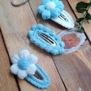 Soft Renklerde Kız Bebek Çocuk Saç Tokası Çıtçıtlı Toka 3 Lü Set Bebek Toka - Kız Çocuk Toka papatya4