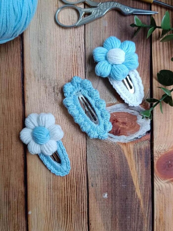 Soft Renklerde Kız Bebek Çocuk Saç Tokası Çıtçıtlı Toka 3 Lü Set Bebek Toka - Kız Çocuk Toka papatya5