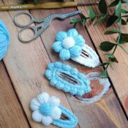 Soft Renklerde Kız Bebek Çocuk Saç Tokası Çıtçıtlı Toka 3 Lü Set Bebek Toka - Kız Çocuk Toka papatya6
