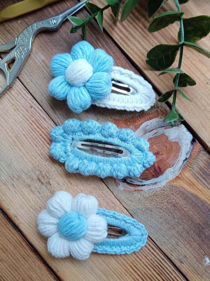 Soft Renklerde Kız Bebek Çocuk Saç Tokası Çıtçıtlı Toka 3 Lü Set Bebek Toka - Kız Çocuk Toka papatya7