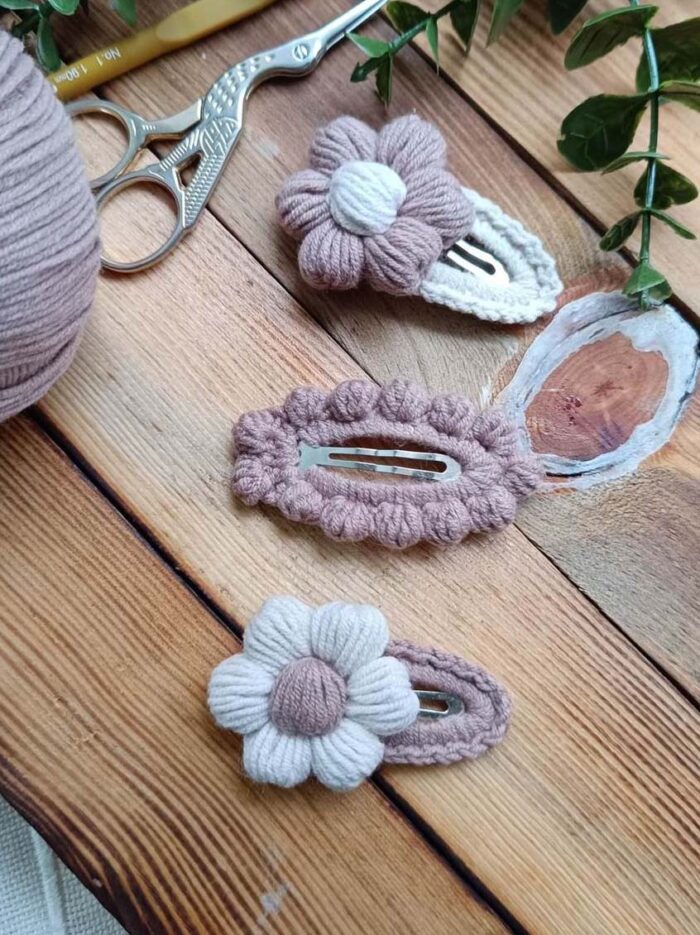 Soft Renklerde Kız Bebek Çocuk Saç Tokası Çıtçıtlı Toka 3 Lü Set Bebek Toka - Kız Çocuk Toka papatya8
