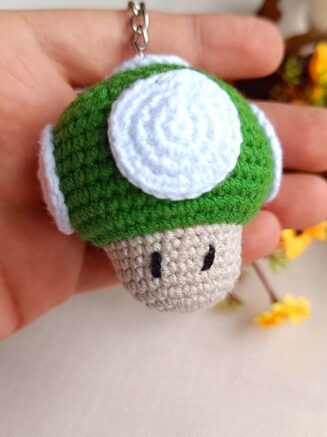 Super Mario Yeşil Mantar Anahtarlık ve Çanta Aksesuarı