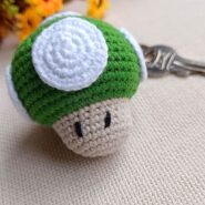 Super mario mantar anahtarlık ve çanta aksesuarı yeşil mantar7