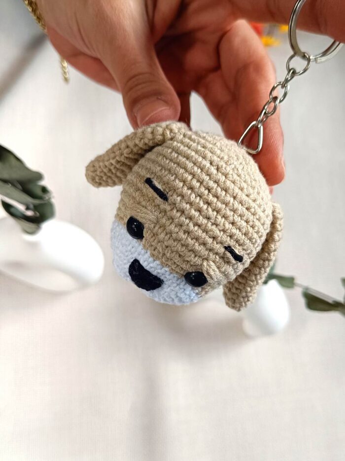 Tatlı Köpek Anahtarlık ve Çanta Aksesuarı Amigurumi Oyuncak2
