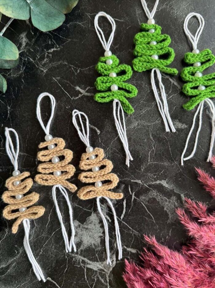 yılbaşı ağacı dekorasyoninci detaylı handmade (6 lı set) ağaç süsü yeni yıl yılbaşı ağacı3