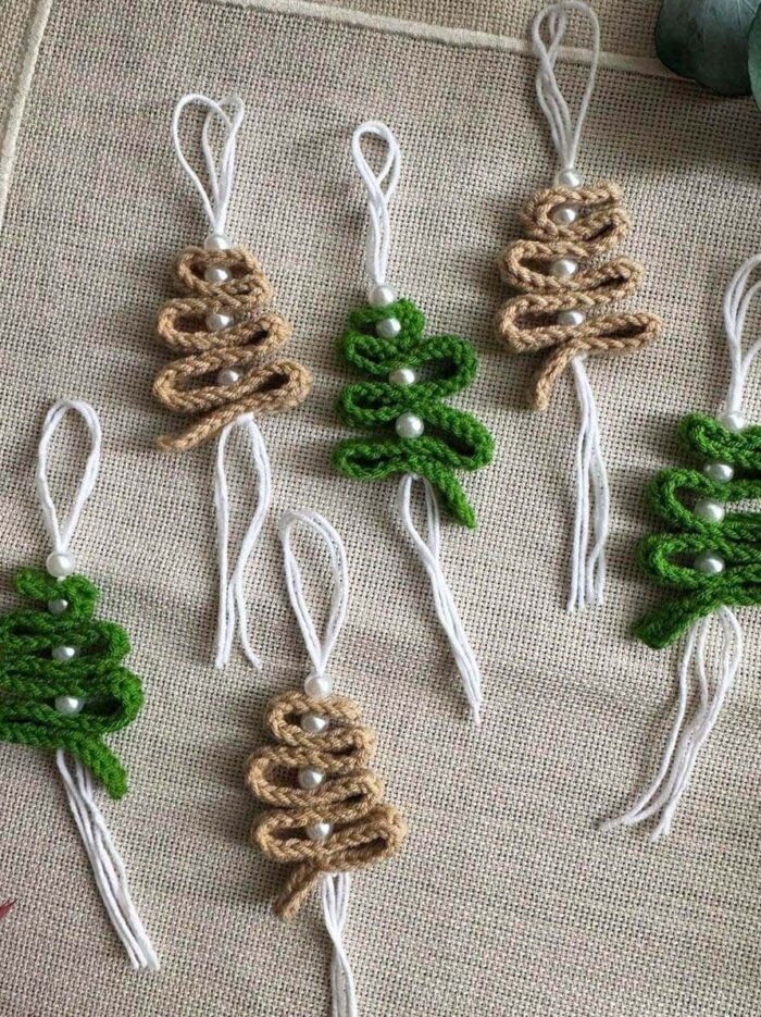 yılbaşı ağacı dekorasyoninci detaylı handmade (6 lı set) ağaç süsü yeni yıl yılbaşı ağacı4
