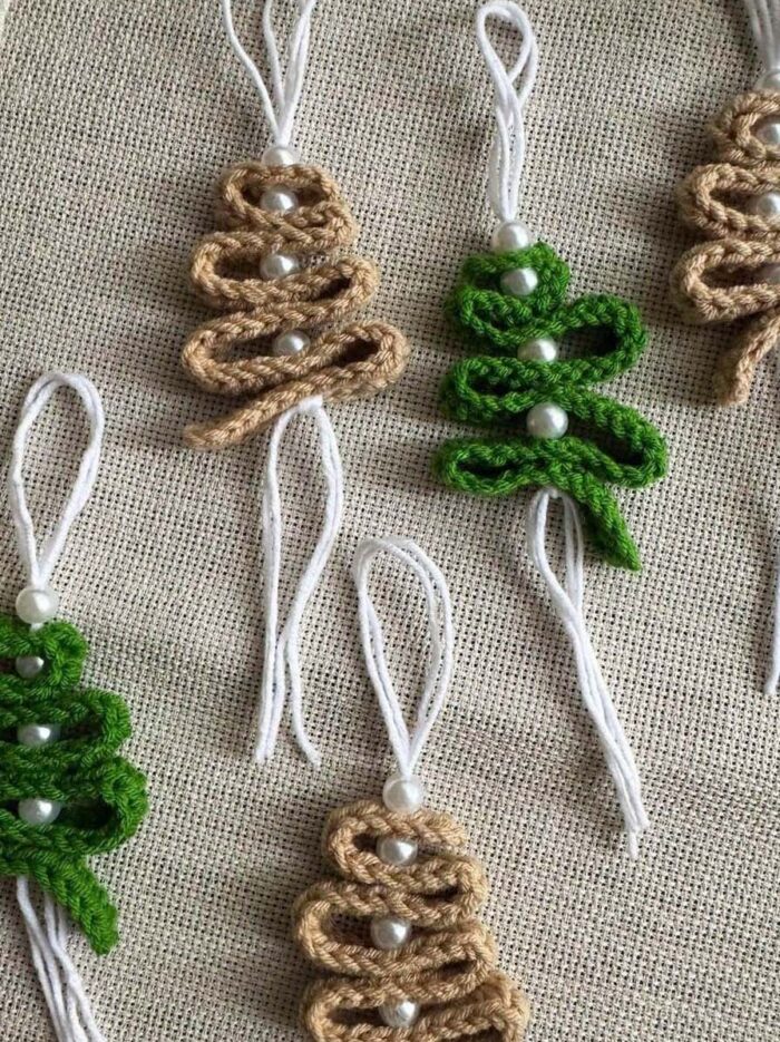 yılbaşı ağacı dekorasyoninci detaylı handmade (6 lı set) ağaç süsü yeni yıl yılbaşı ağacı5